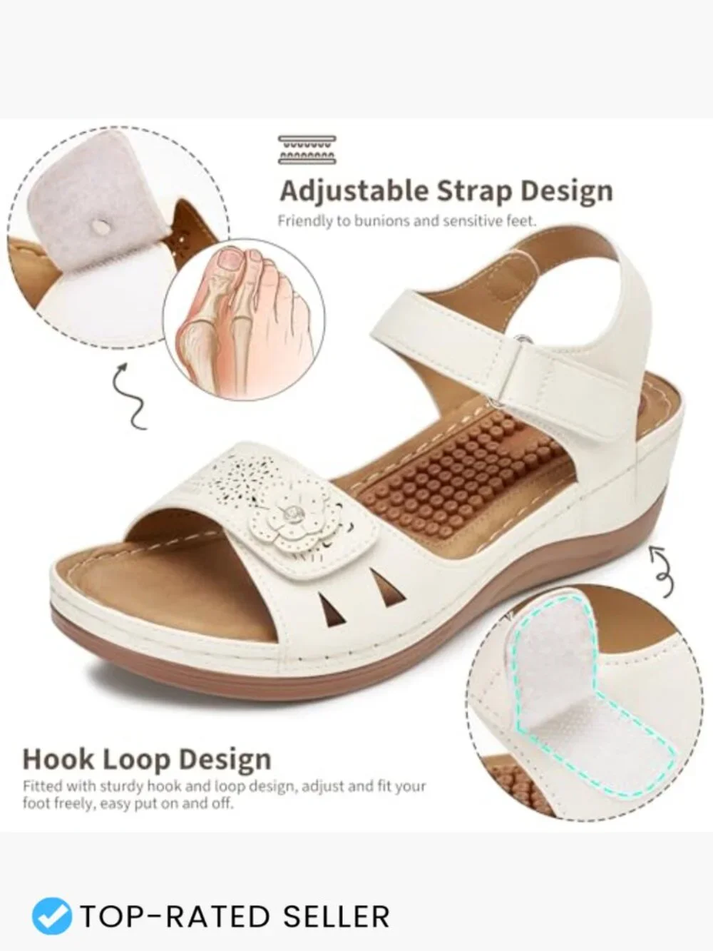 Womens Platform Wedge Sandals Comfortable Summer Dressy Casual Adjustable Strap